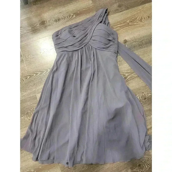 Bill Levkoff grey chiffon dress size 18 #9 - Picture 1 of 8